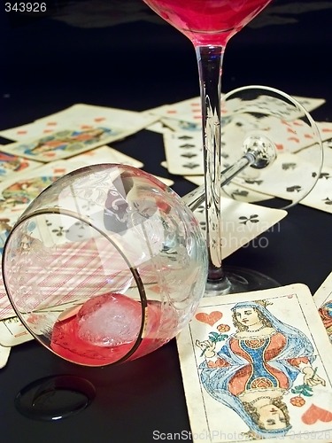 Image of Wine, ice and cards