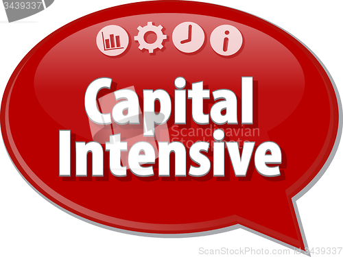 Image of Capital Intensive  Business term speech bubble illustration