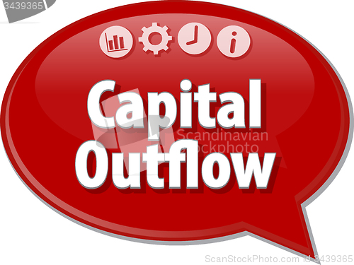 Image of Capital Outflow  Business term speech bubble illustration
