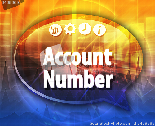 Image of Account number Business term speech bubble illustration