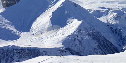 Image of Snow off-piste slope in high mountains