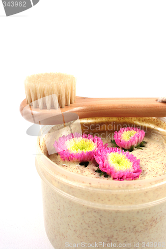 Image of Body scrub and brush.