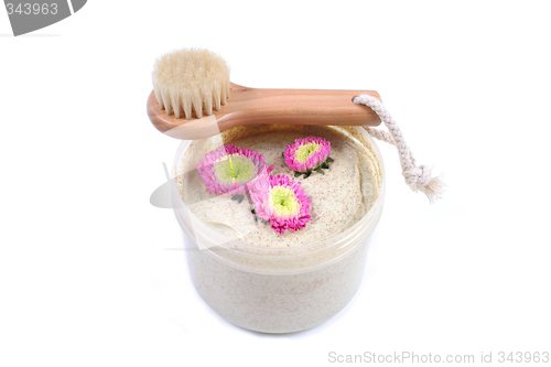 Image of Body scrub and brush.