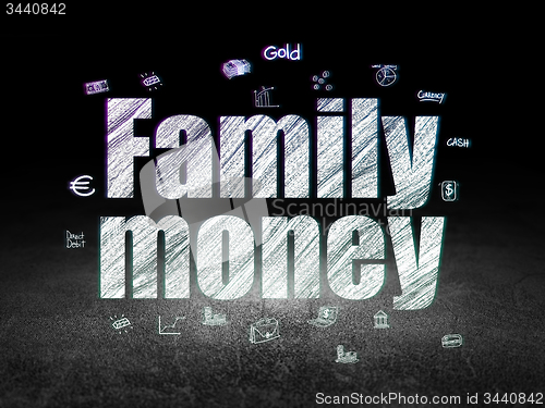 Image of Banking concept: Family Money in grunge dark room