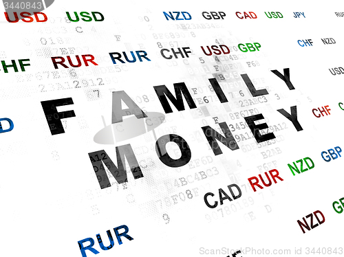 Image of Banking concept: Family Money on Digital background