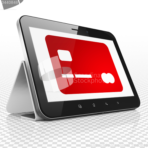Image of Banking concept: Credit Card on Tablet Computer display