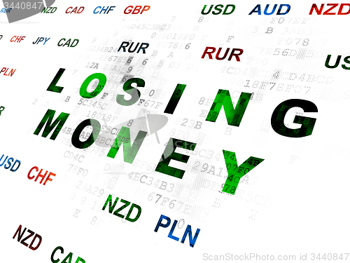 Image of Banking concept: Losing Money on Digital background