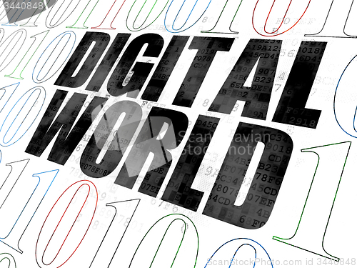 Image of Data concept: Digital World on Digital background