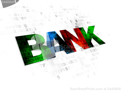 Image of Currency concept: Bank on Digital background
