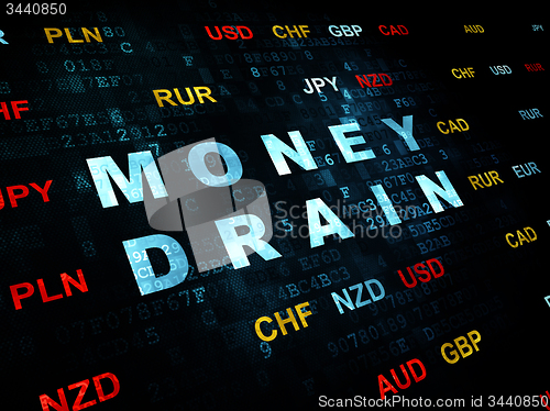 Image of Money concept: Money Drain on Digital background