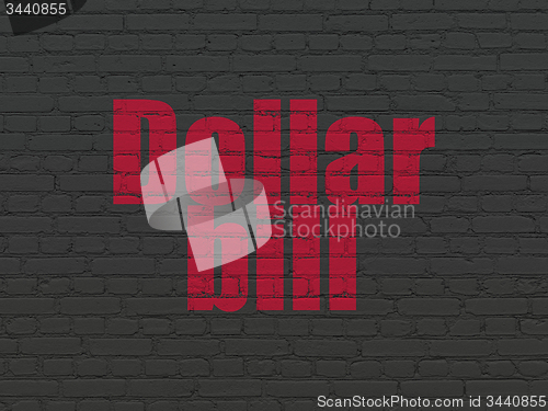 Image of Money concept: Dollar Bill on wall background