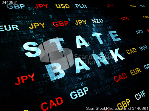 Image of Currency concept: State Bank on Digital background