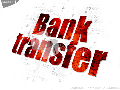 Image of Money concept: Bank Transfer on Digital background