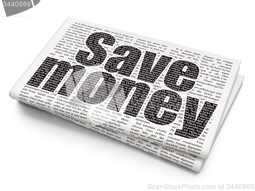 Image of Banking concept: Save Money on Newspaper background