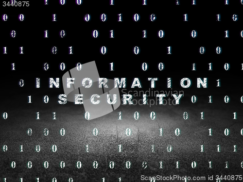Image of Safety concept: Information Security in grunge dark room