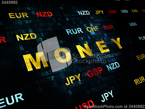 Image of Currency concept: Money on Digital background