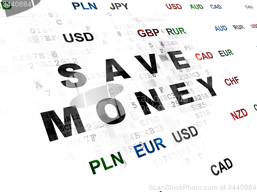 Image of Money concept: Save Money on Digital background