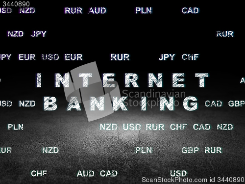 Image of Banking concept: Internet Banking in grunge dark room