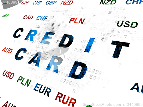 Image of Currency concept: Credit Card on Digital background
