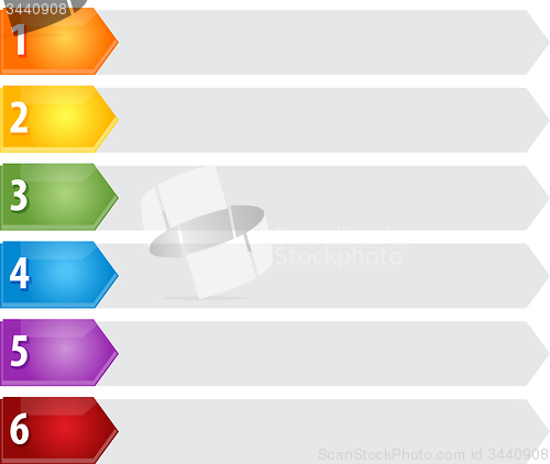 Image of Pointed List Six blank business diagram illustration