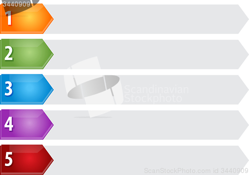 Image of Pointed List Five blank business diagram illustration