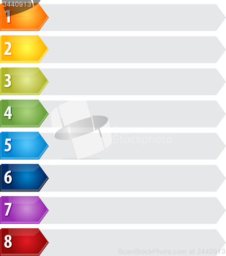 Image of Pointed List Eight blank business diagram illustration