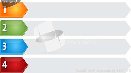 Image of Pointed List Four blank business diagram illustration