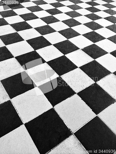 Image of Black and white tile floor