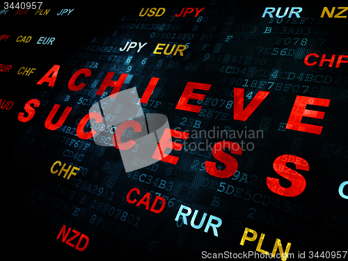 Image of Business concept: Achieve Success on Digital background