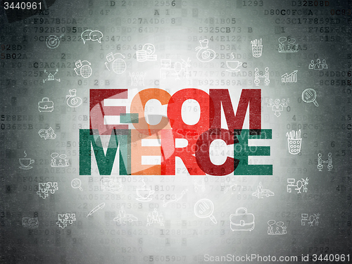 Image of Business concept: E-commerce on Digital Paper background