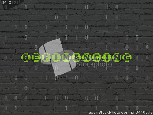 Image of Finance concept: Refinancing on wall background