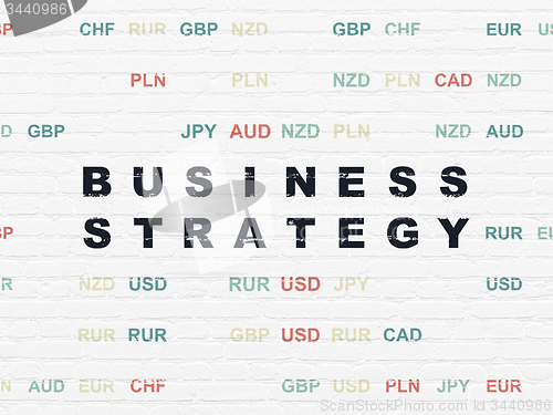 Image of Finance concept: Business Strategy on wall background