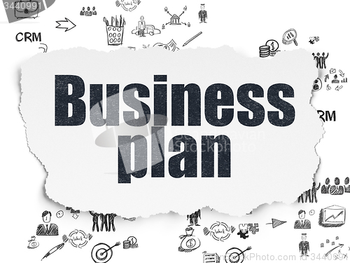 Image of Finance concept: Business Plan on Torn Paper background