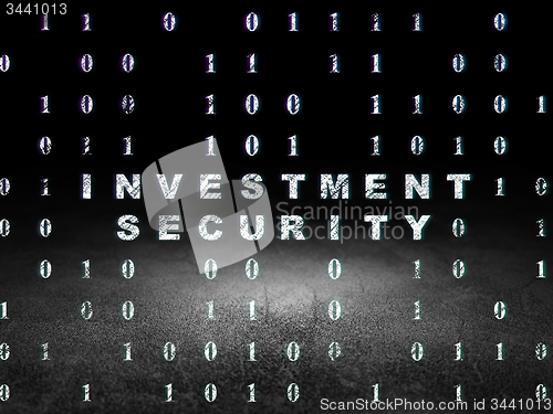 Image of Privacy concept: Investment Security in grunge dark room