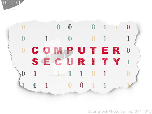 Image of Privacy concept: Computer Security on Torn Paper background