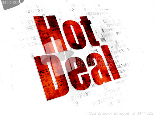 Image of Finance concept: Hot Deal on Digital background