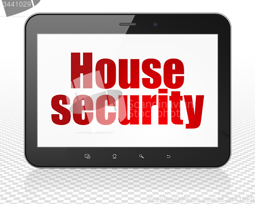 Image of Privacy concept: House Security on Tablet Pc Computer display