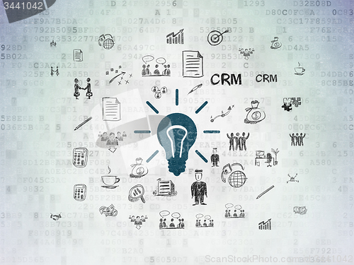 Image of Business concept: Light Bulb on Digital Paper background