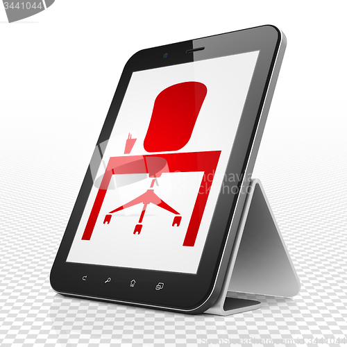Image of Business concept: Office on Tablet Computer display