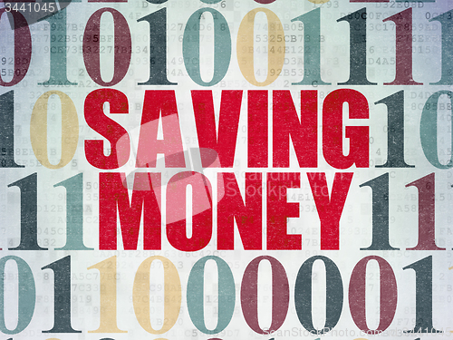 Image of Business concept: Saving Money on Digital Paper background