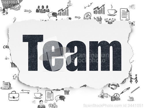 Image of Business concept: Team on Torn Paper background