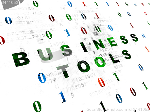 Image of Business concept: Business Tools on Digital background