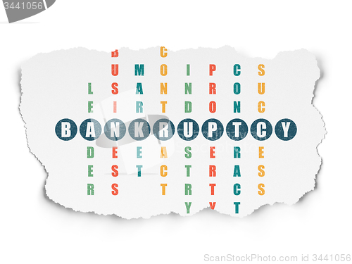 Image of Finance concept: word Bankruptcy in solving Crossword Puzzle