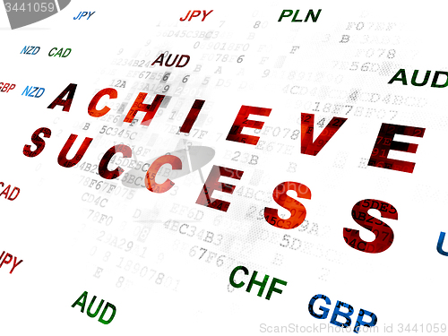 Image of Business concept: Achieve Success on Digital background