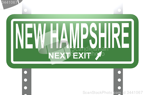 Image of New Hampshire green sign board isolated 