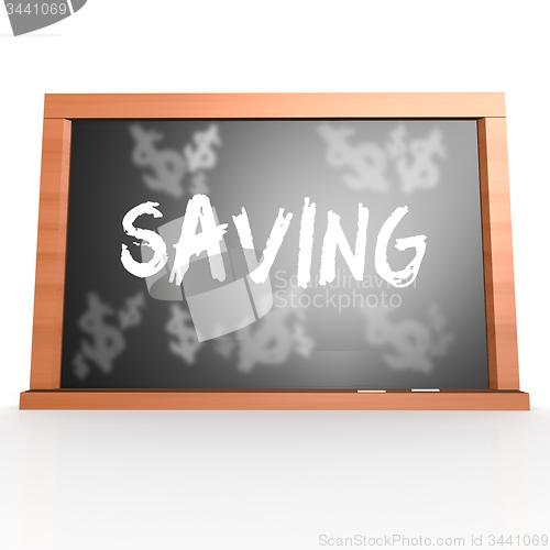 Image of Bllack board with saving word