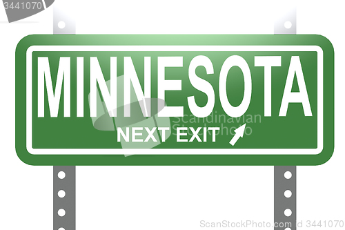 Image of Minnesota green sign board isolated