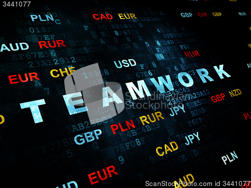 Image of Finance concept: Teamwork on Digital background