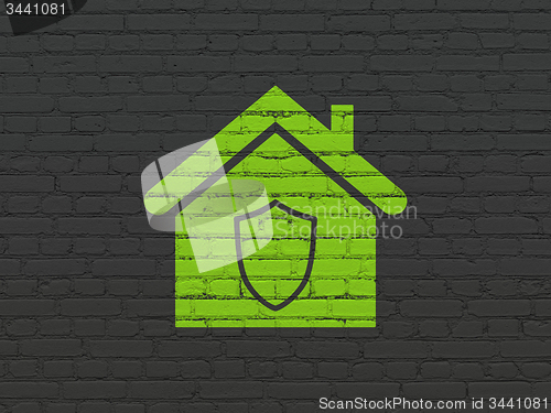 Image of Business concept: Home on wall background