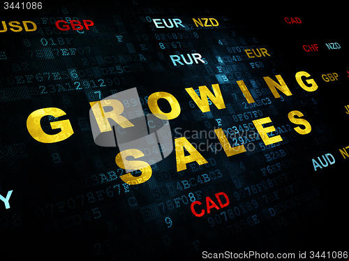 Image of Finance concept: Growing Sales on Digital background